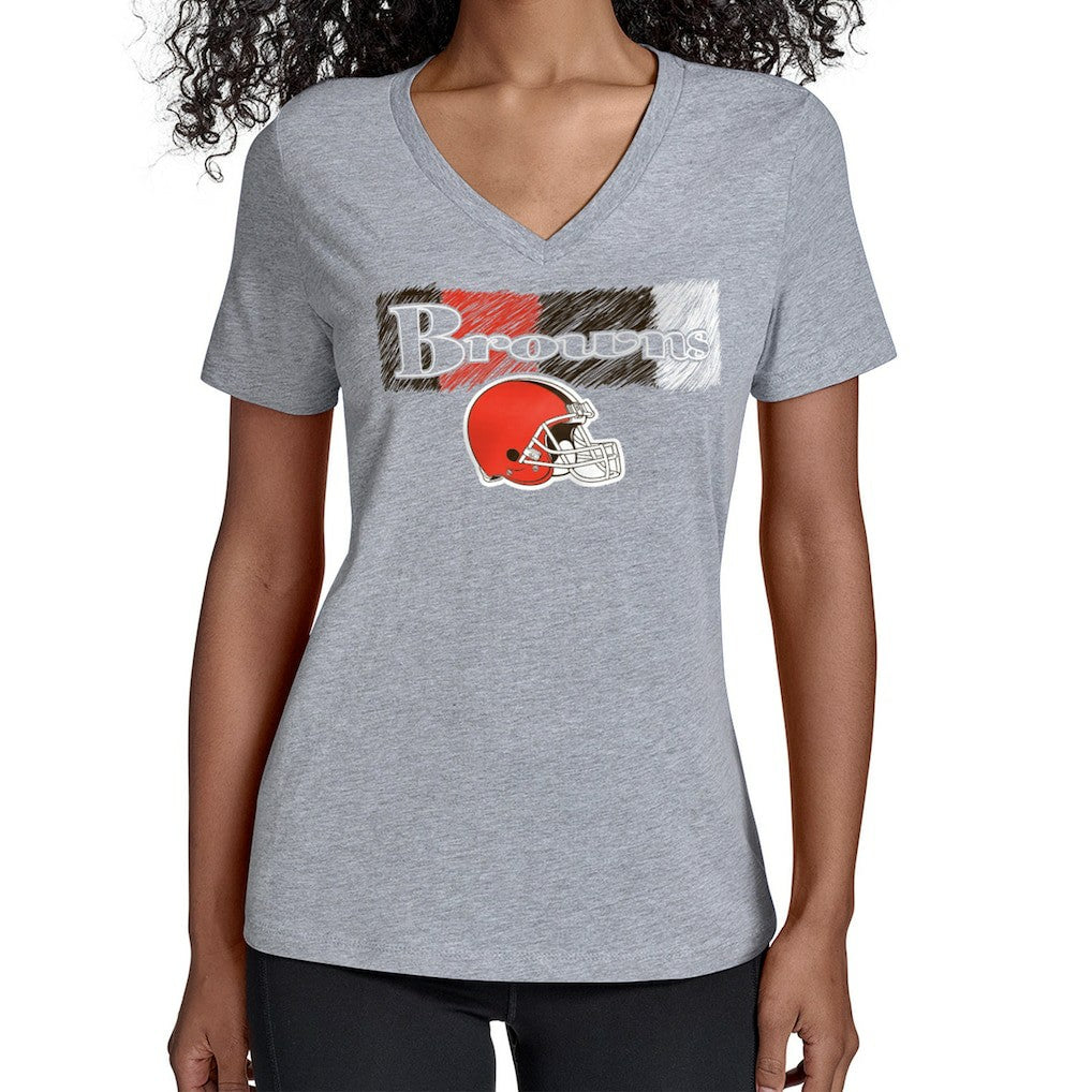 Cleveland Browns Starter Women's Color Shading V-Neck T-Shirt - Gray on sale