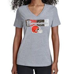 Cleveland Browns Starter Women's Color Shading V-Neck T-Shirt - Gray on sale