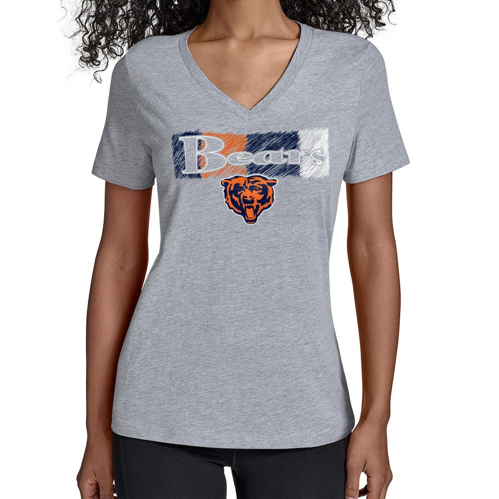 Chicago Bears Starter Women's Color Shading V-Neck T-Shirt - Gray discount