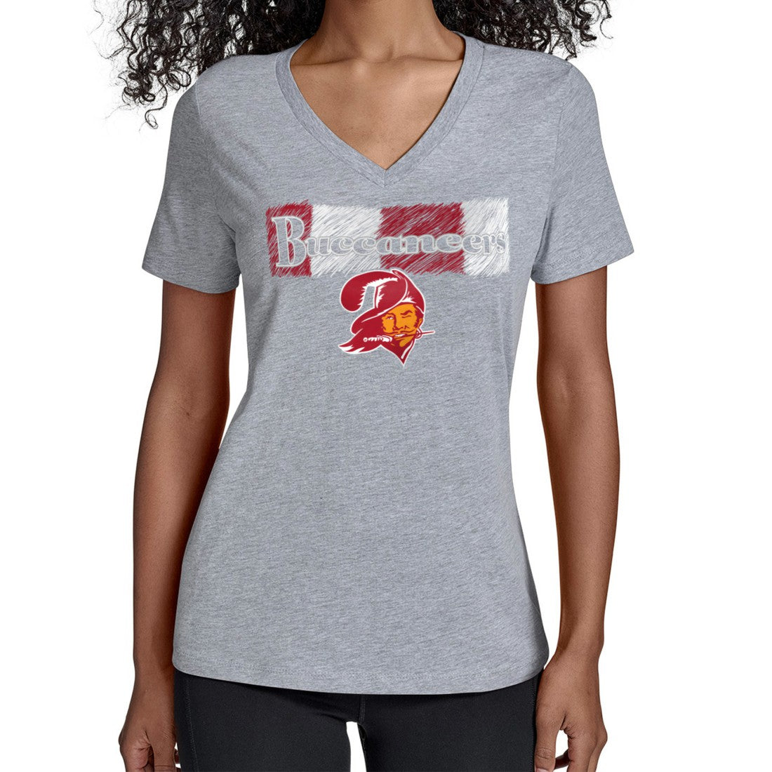 Tampa Bay Buccaneers Starter Women's Color Shading V-Neck T-Shirt - Gray cheap
