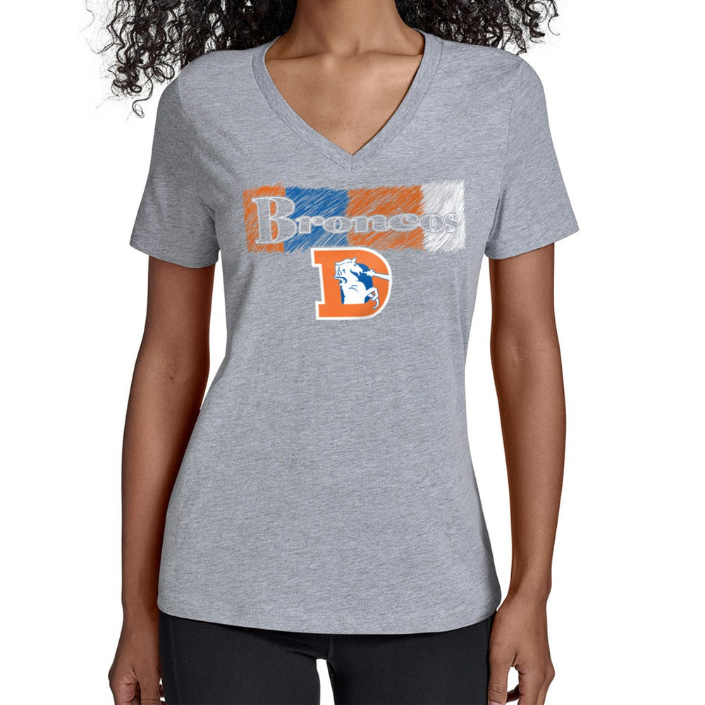 Denver Broncos Starter Women's Color Shading V-Neck T-Shirt - Gray discount
