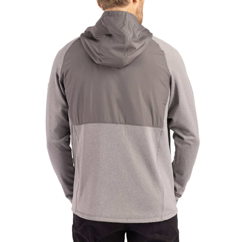 Los Angeles Chargers Cutter & Buck Peshastin Eco Fleece Recycled Raglan Full-Zip Tri-Blend Hybrid Jacket - Heather Gray discount