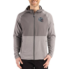 New England Patriots Cutter & Buck Peshastin Eco Fleece Recycled Raglan Full-Zip Tri-Blend Hybrid Jacket - Heather Gray sale