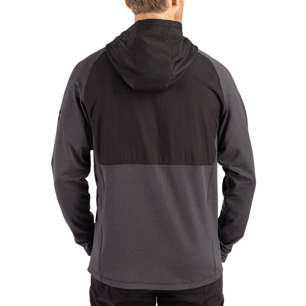 San Francisco 49ers Cutter & Buck Peshastin Eco Fleece Recycled Raglan Full-Zip Tri-Blend Hybrid Jacket - Heather Black outlet
