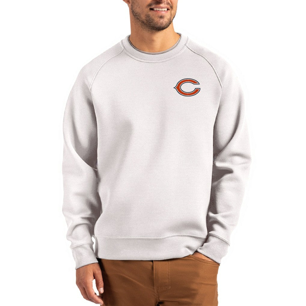Chicago Bears Cutter & Buck Team Logo Roam Recycled Raglan Pullover Sweatshirt - Gray for sale