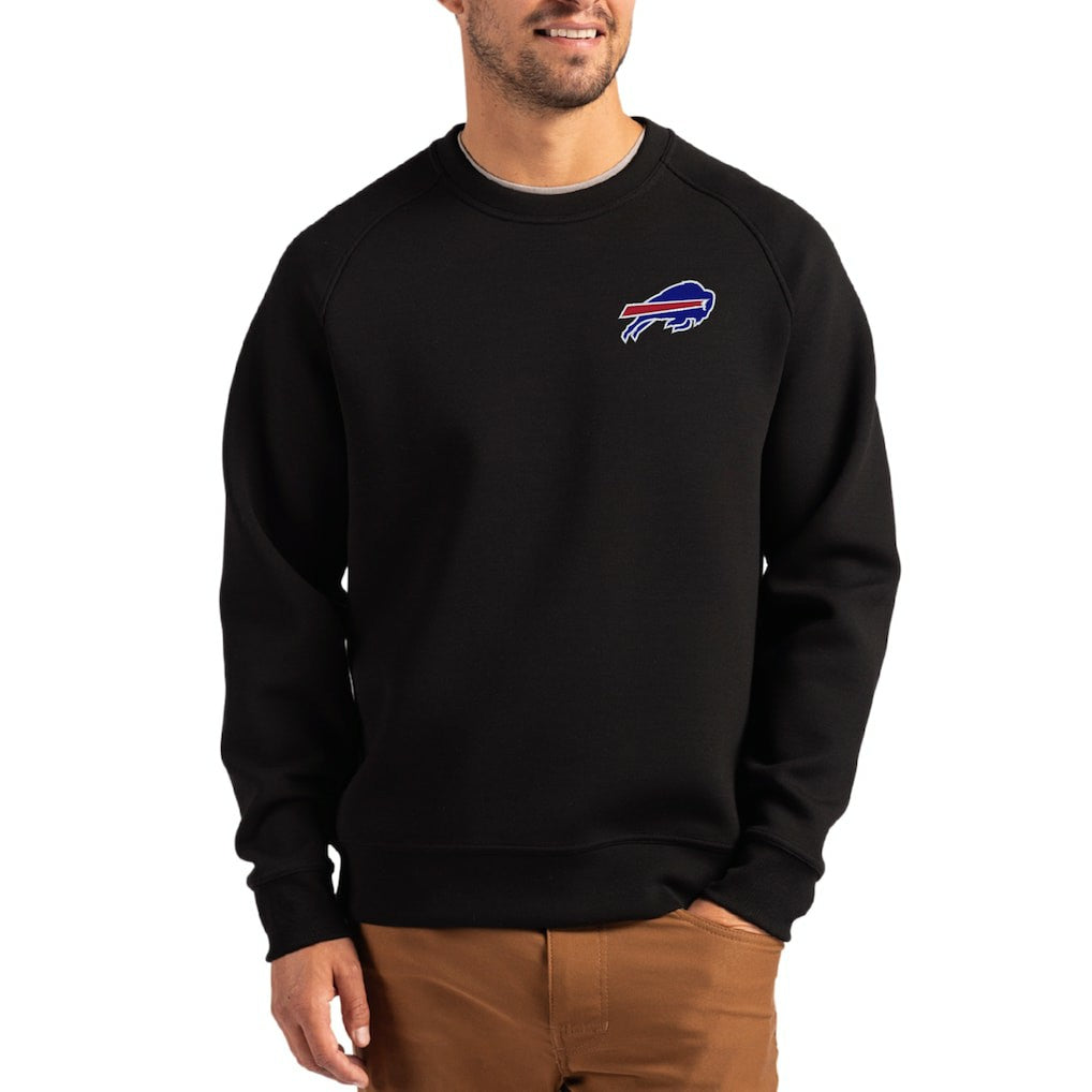 Buffalo Bills Cutter & Buck Primary Logo Roam Recycled Raglan Pullover Sweatshirt - Black cheap