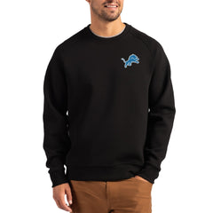 Detroit Lions Cutter & Buck Primary Logo Roam Recycled Raglan Pullover Sweatshirt - Black on sale