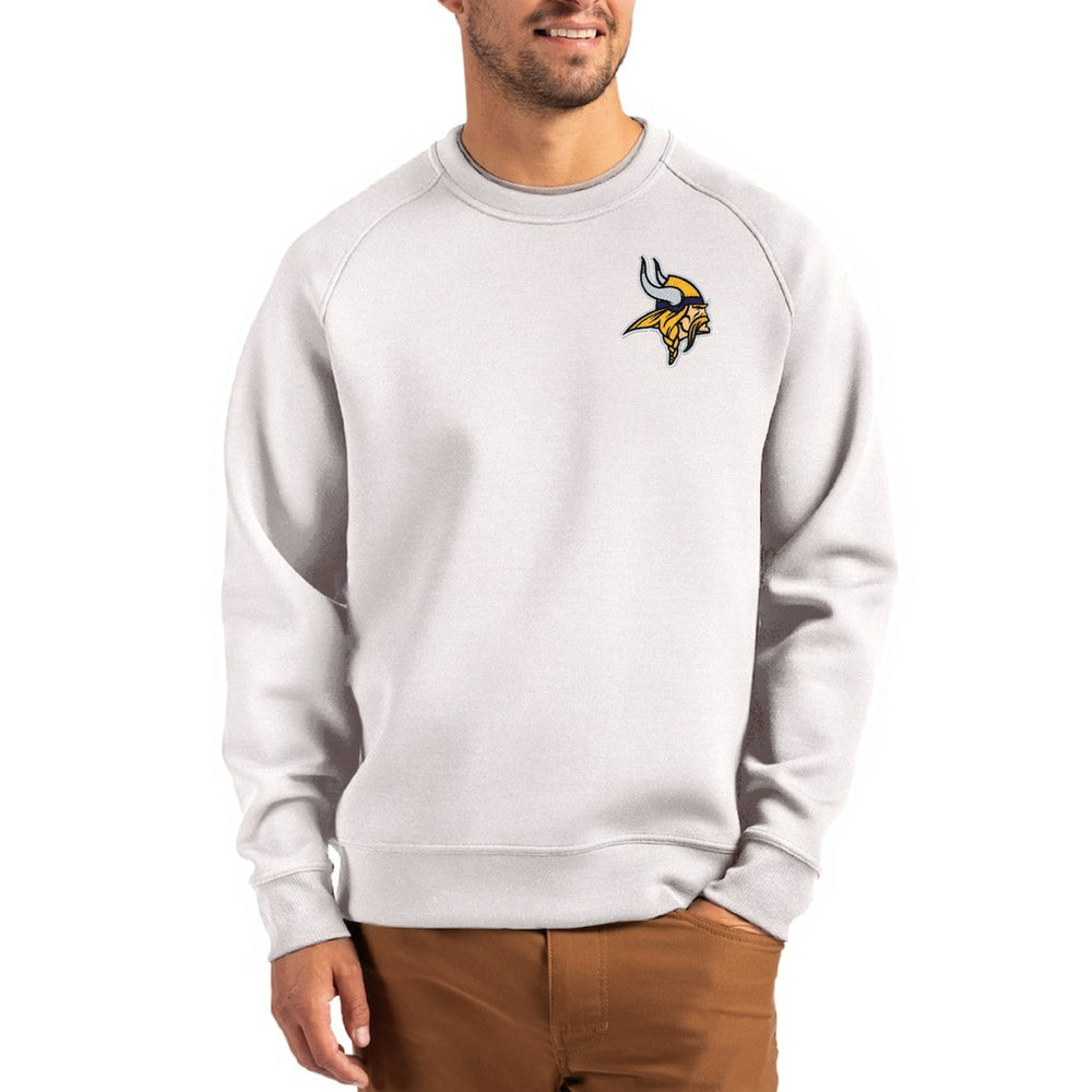 Minnesota Vikings Cutter & Buck Primary Logo Roam Recycled Raglan Pullover Sweatshirt - Gray outlet