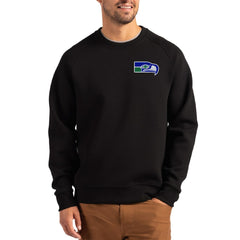 Seattle Seahawks Cutter & Buck Throwback Roam Recycled Raglan Pullover Sweatshirt - Black outlet