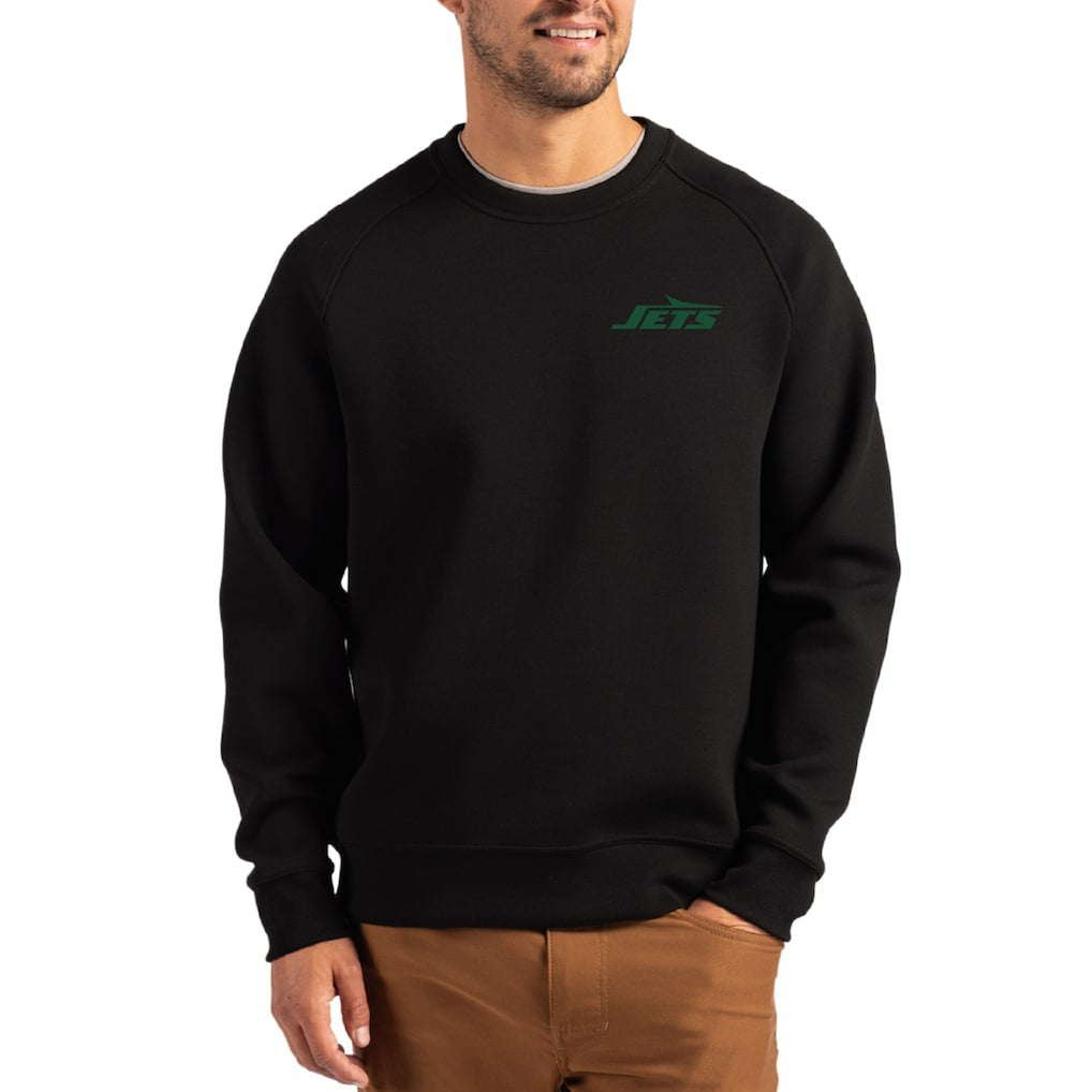 New York Jets Cutter & Buck Primary Logo Roam Recycled Raglan Pullover Sweatshirt - Black online