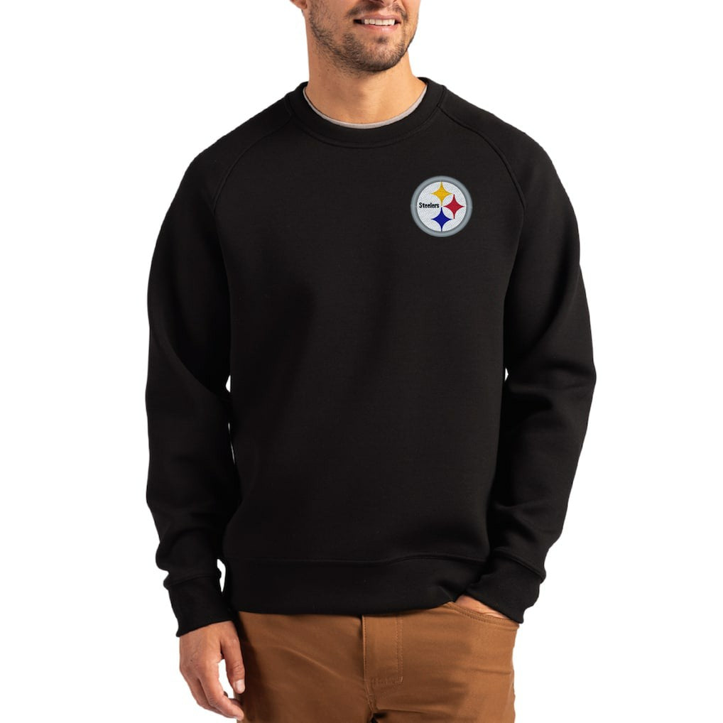 Pittsburgh Steelers Cutter & Buck Primary Logo Roam Recycled Raglan Pullover Sweatshirt - Black online