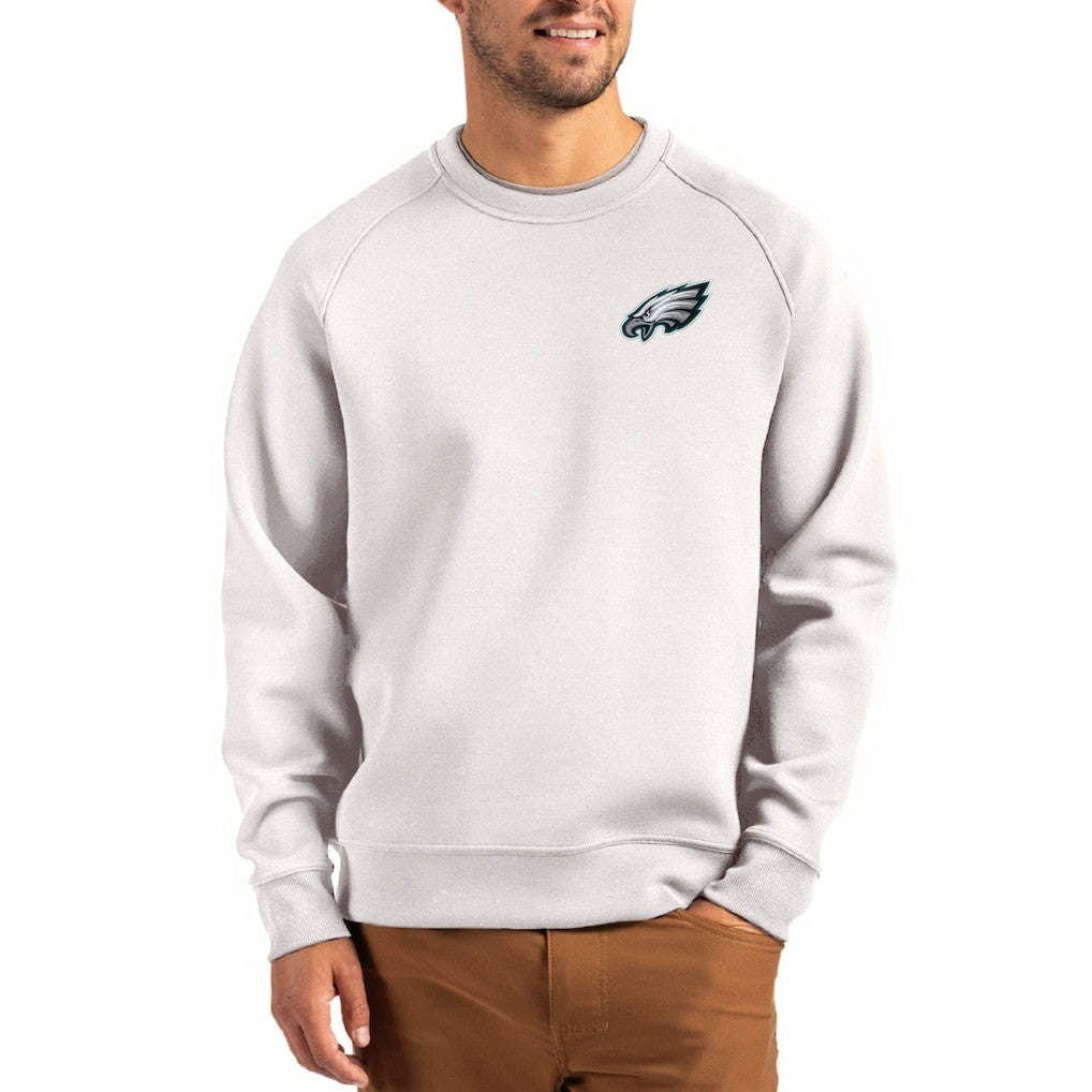 Philadelphia Eagles Cutter & Buck Primary Logo Roam Recycled Raglan Pullover Sweatshirt - Gray discount