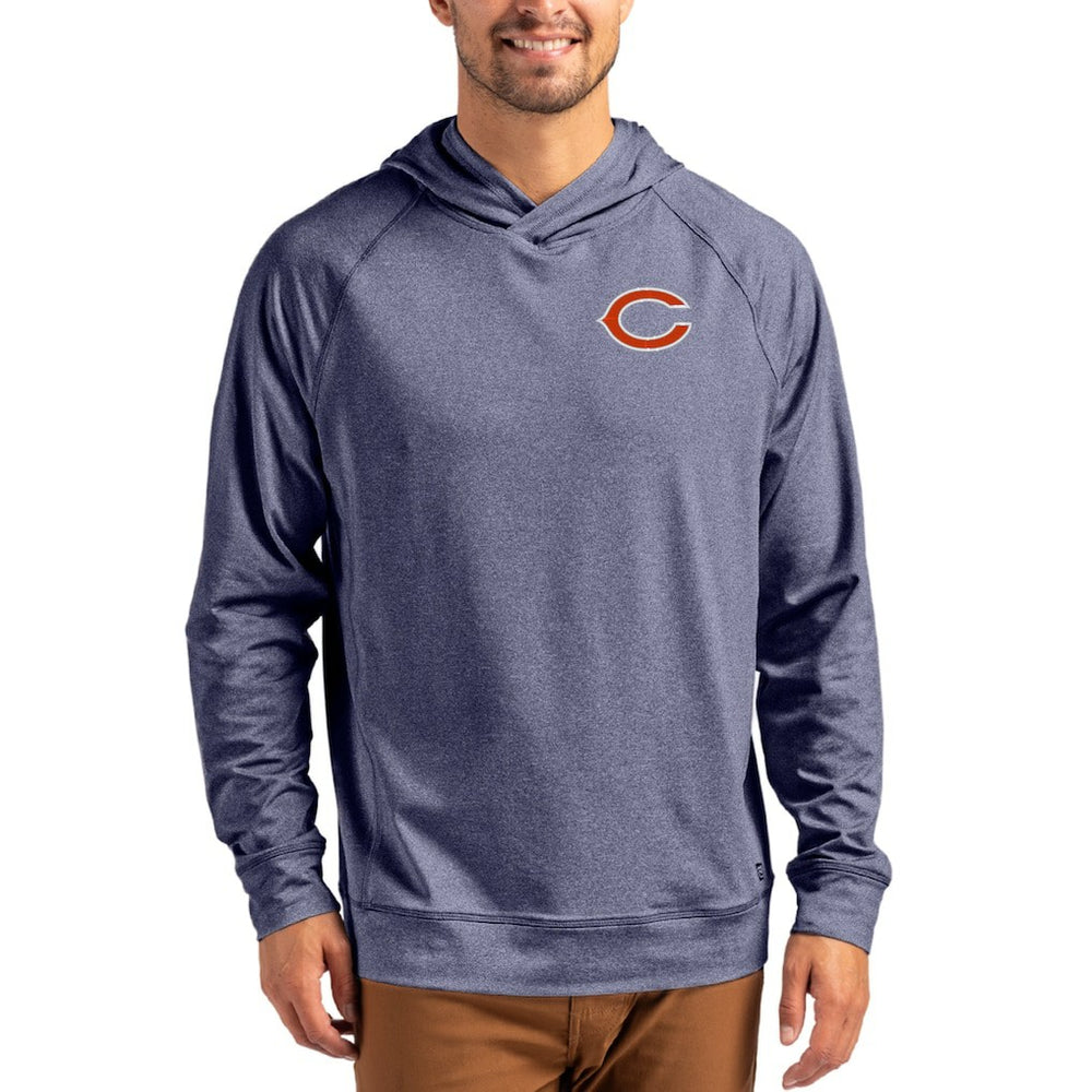 Chicago Bears Cutter & Buck Adapt Knit Recycled Raglan Pullover Hoodie - Heather Navy discount