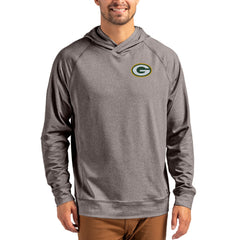 Green Bay Packers Cutter & Buck Adapt Knit Recycled Raglan Pullover Hoodie - Heather Gray discount