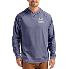 Green Bay Packers Cutter & Buck Adapt Americana Knit Recycled Raglan Pullover Hoodie - Heather Navy cheap