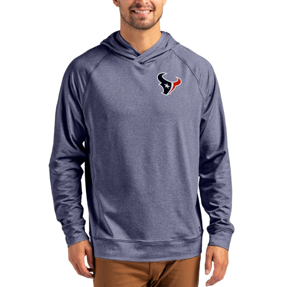 Houston Texans Cutter & Buck Adapt Knit Recycled Raglan Pullover Hoodie - Heather Navy discount