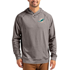 Miami Dolphins Cutter & Buck Adapt Historic Knit Recycled Raglan Pullover Hoodie - Heather Gray outlet
