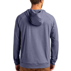 San Francisco 49ers Cutter & Buck Adapt Americana Knit Recycled Raglan Pullover Hoodie - Heather Navy for sale