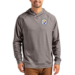 Pittsburgh Steelers Cutter & Buck Adapt Knit Recycled Raglan Pullover Hoodie - Heather Gray outlet
