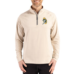 Green Bay Packers Cutter & Buck Throwback Logo Adapt Eco Knit Stretch Recycled Quarter-Zip Pullover - Tan cheap