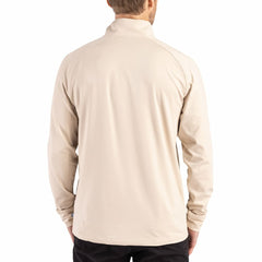 Carolina Panthers Cutter & Buck Throwback Logo Adapt Eco Knit Stretch Recycled Quarter-Zip Pullover - Tan cheap