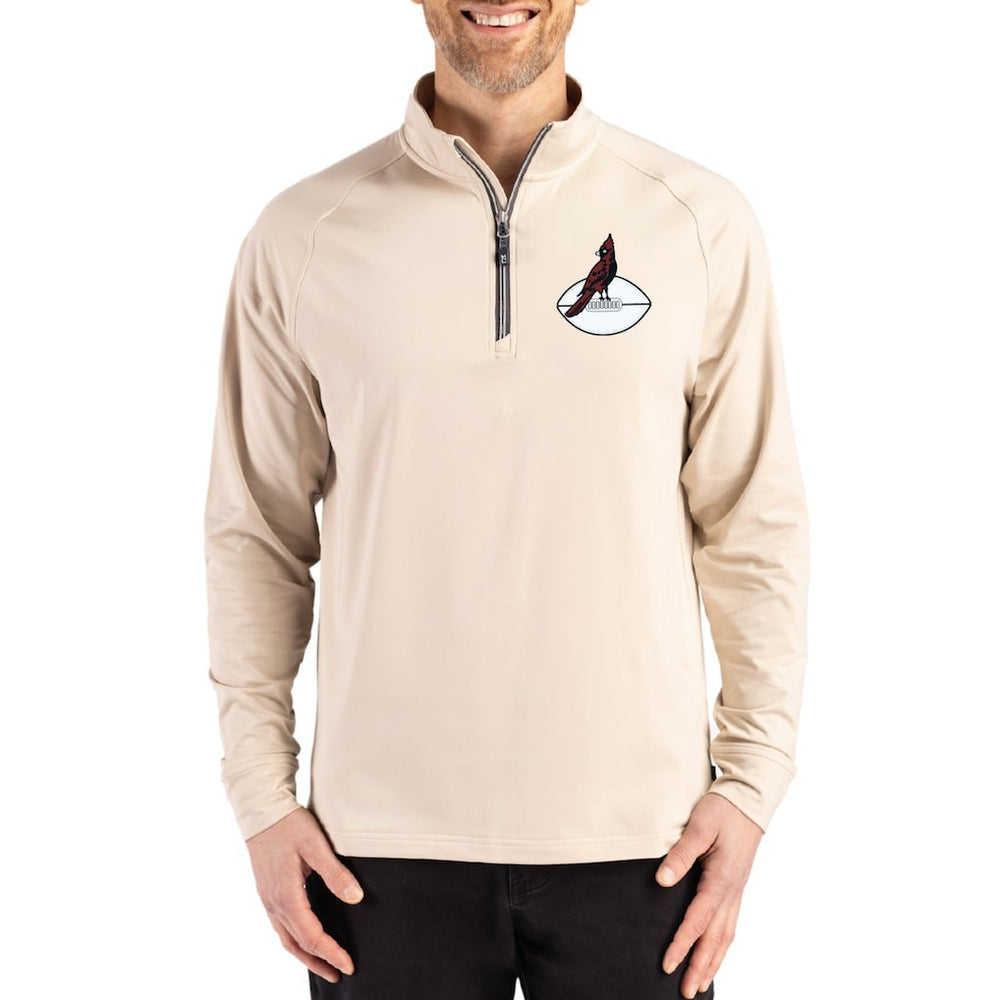 Arizona Cardinals Cutter & Buck Throwback Logo Adapt Eco Knit Stretch Recycled Quarter-Zip Pullover - Tan outlet