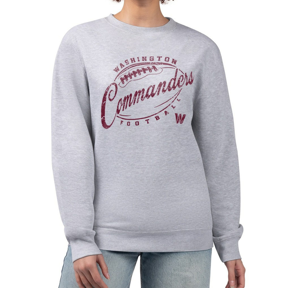 Washington Commanders G-III 4Her by Carl Banks Women's Distressed Graphics Fleece Pullover Sweatshirt - Gray online