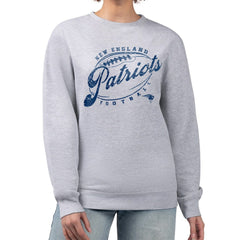 New England Patriots G-III 4Her by Carl Banks Women's Distressed Graphics Fleece Pullover Sweatshirt - Gray on sale