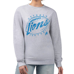 Detroit Lions G-III 4Her by Carl Banks Women's Distressed Graphics Fleece Pullover Sweatshirt - Gray cheap