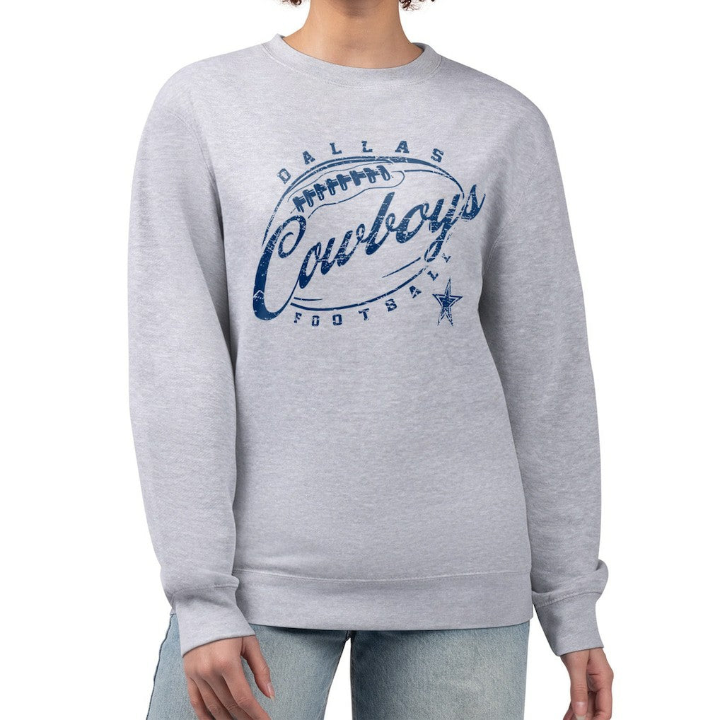 Dallas Cowboys G-III 4Her by Carl Banks Women's Distressed Graphics Fleece Pullover Sweatshirt - Gray cheap