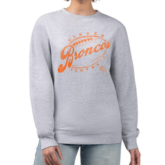 Denver Broncos G-III 4Her by Carl Banks Women's Distressed Graphics Fleece Pullover Sweatshirt - Gray cheap