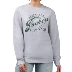 Green Bay Packers G-III 4Her by Carl Banks Women's Distressed Graphics Fleece Pullover Sweatshirt - Gray online