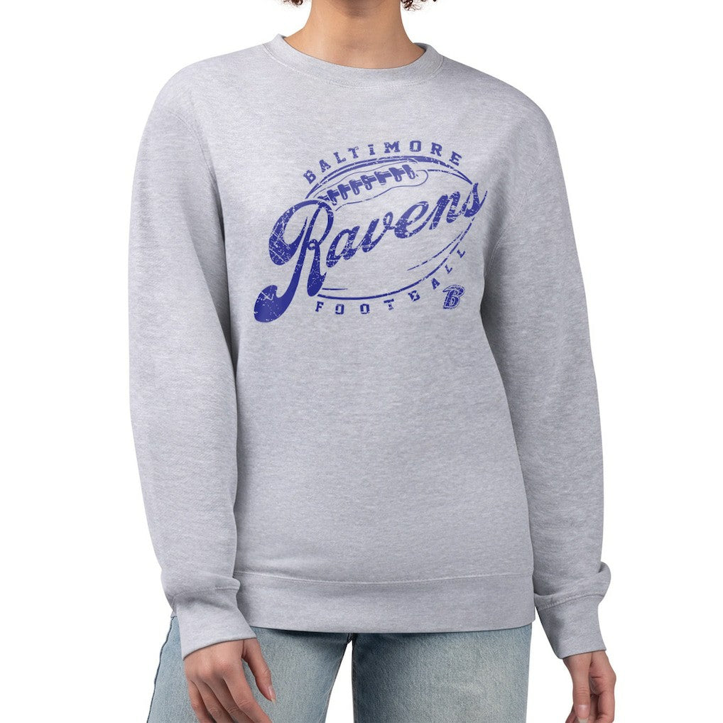 Baltimore Ravens G-III 4Her by Carl Banks Women's Distressed Graphics Fleece Pullover Sweatshirt - Gray discount