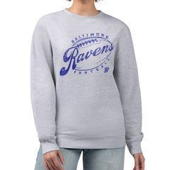 Baltimore Ravens G-III 4Her by Carl Banks Women's Distressed Graphics Fleece Pullover Sweatshirt - Gray discount