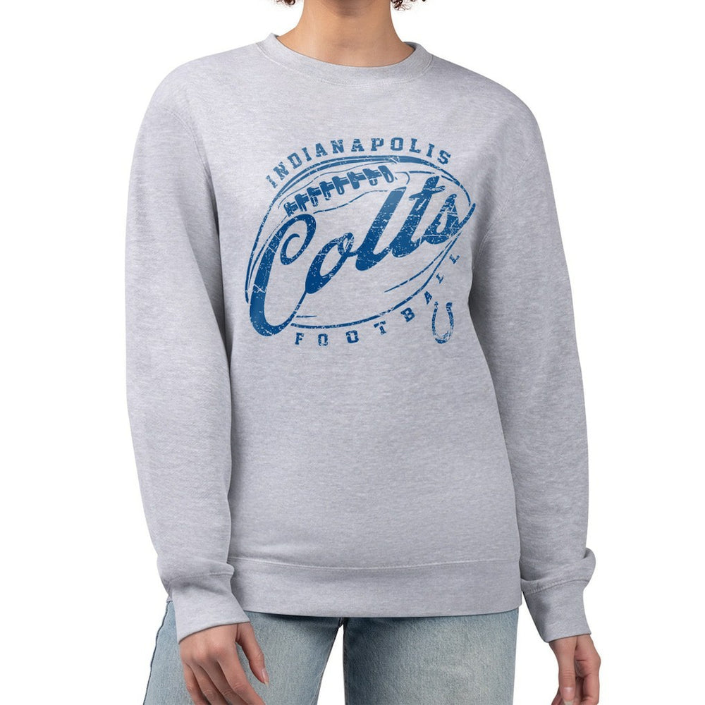Indianapolis Colts G-III 4Her by Carl Banks Women's Distressed Graphics Fleece Pullover Sweatshirt - Gray online