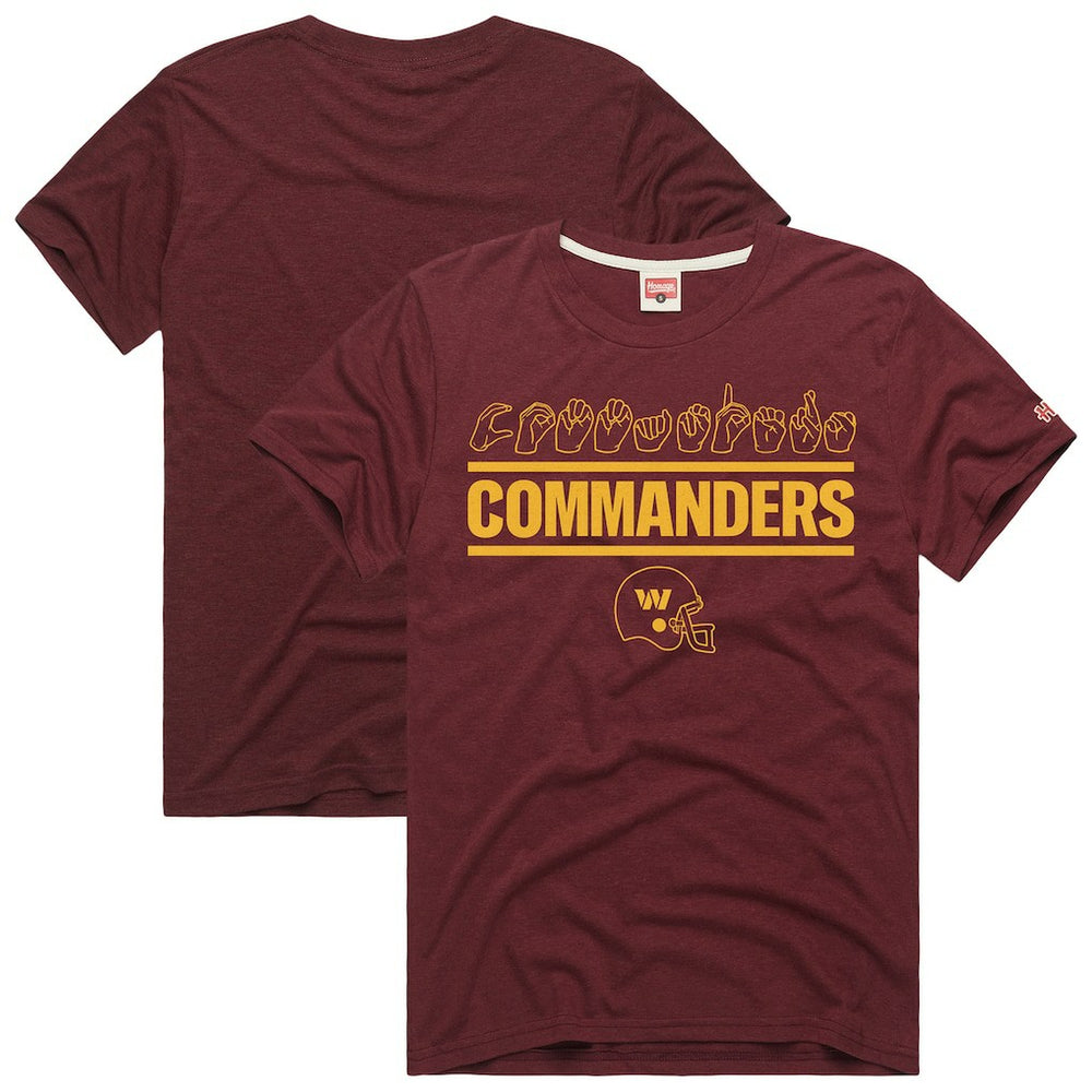 Washington Commanders Homage Unisex NFL ASL Collection by Love Sign Tri-Blend T-Shirt - Burgundy online