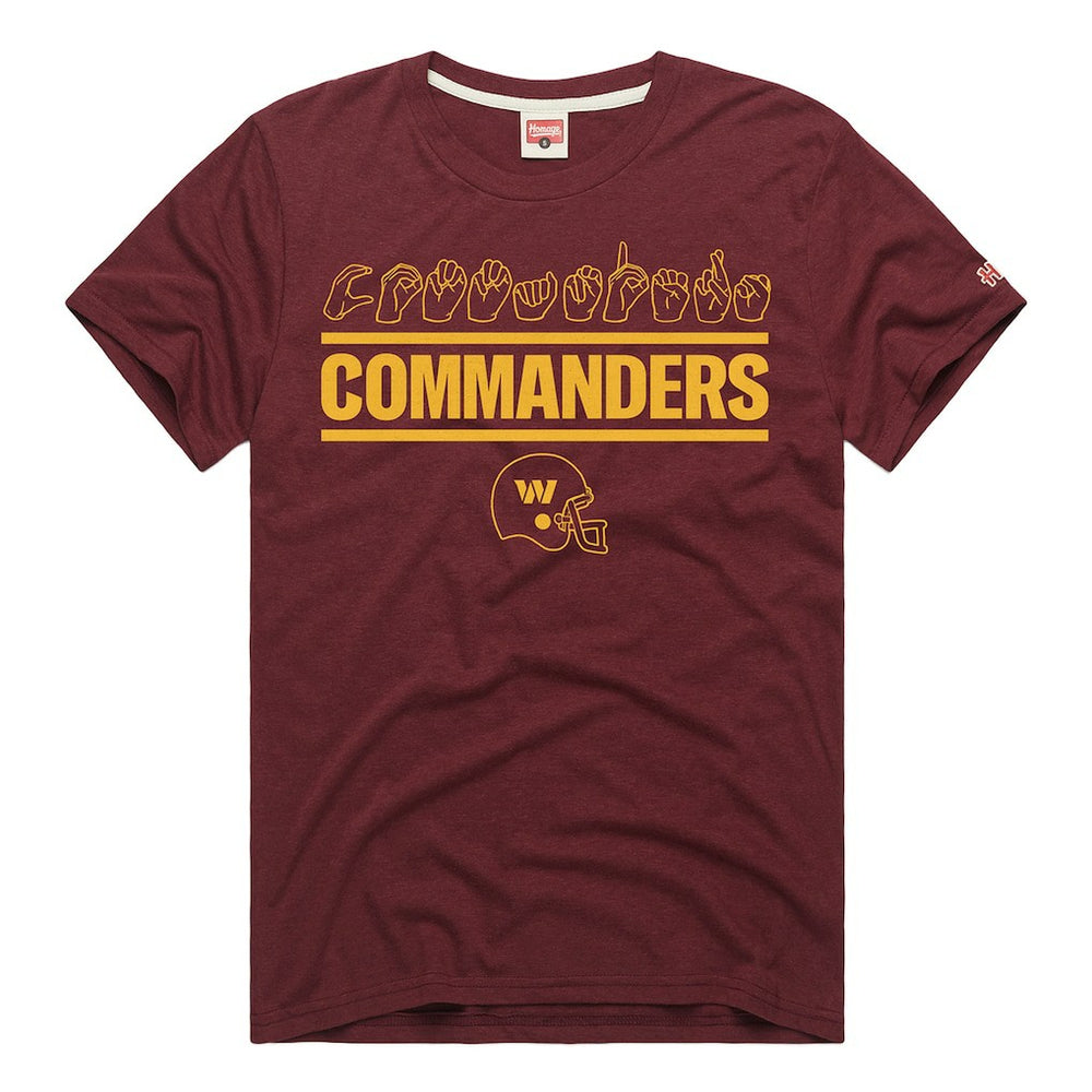 Washington Commanders Homage Unisex NFL ASL Collection by Love Sign Tri-Blend T-Shirt - Burgundy online
