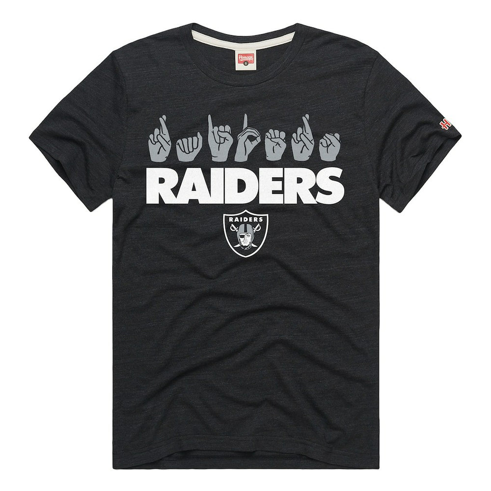 Las Vegas Raiders Homage Unisex NFL ASL Collection by Love Sign Tri-Blend T-Shirt - Black outlet