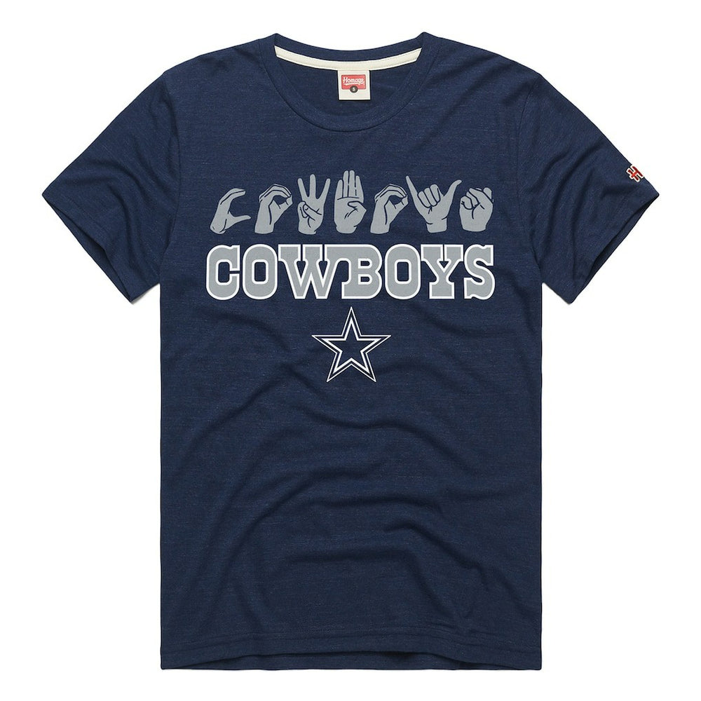 Dallas Cowboys Homage Unisex NFL ASL Collection by Love Sign Tri-Blend T-Shirt - Navy on sale