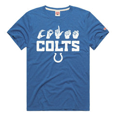 Indianapolis Colts Homage Unisex NFL ASL Collection by Love Sign Tri-Blend T-Shirt - Royal cheap