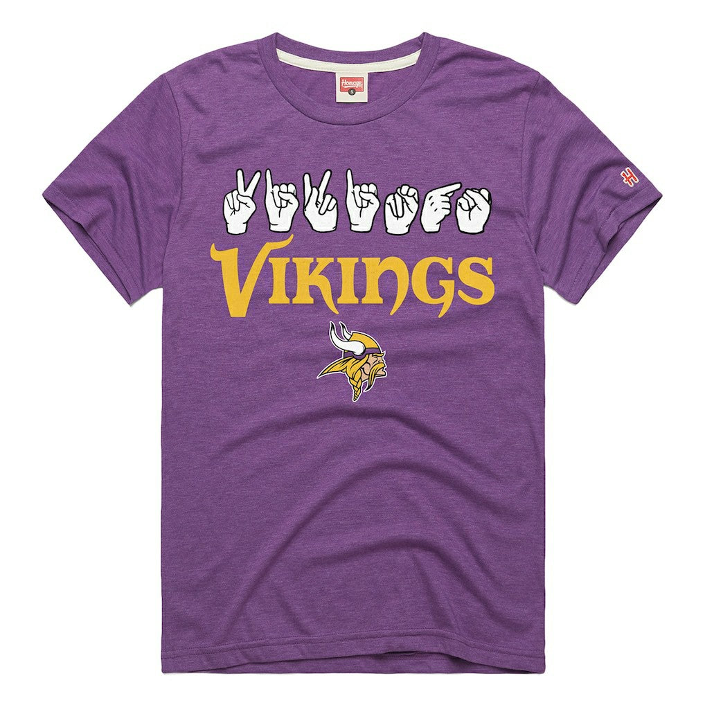 Minnesota Vikings Homage Unisex NFL ASL Collection by Love Sign Tri-Blend T-Shirt - Purple outlet