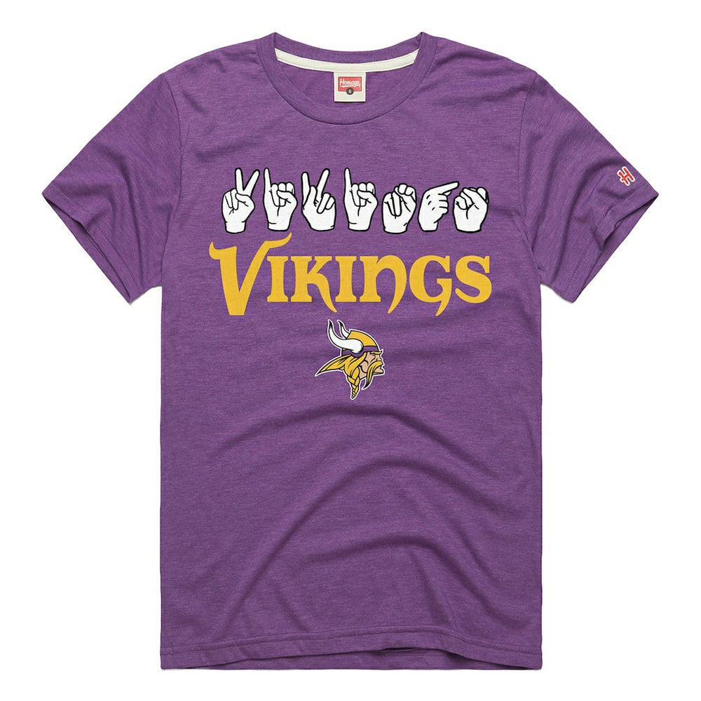 Minnesota Vikings Homage Unisex NFL ASL Collection by Love Sign Tri-Blend T-Shirt - Purple outlet
