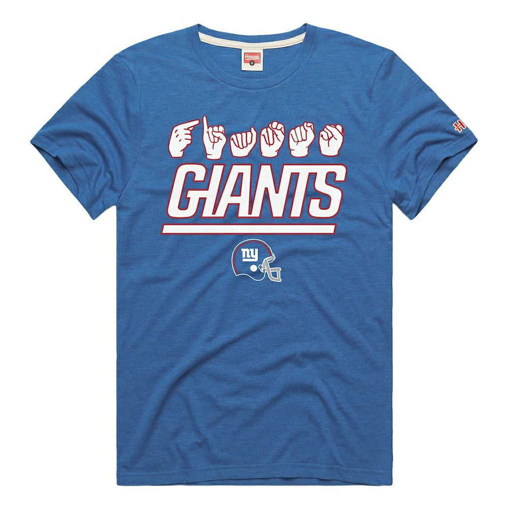 New York Giants Homage Unisex NFL ASL Collection by Love Sign Tri-Blend T-Shirt - Royal discount