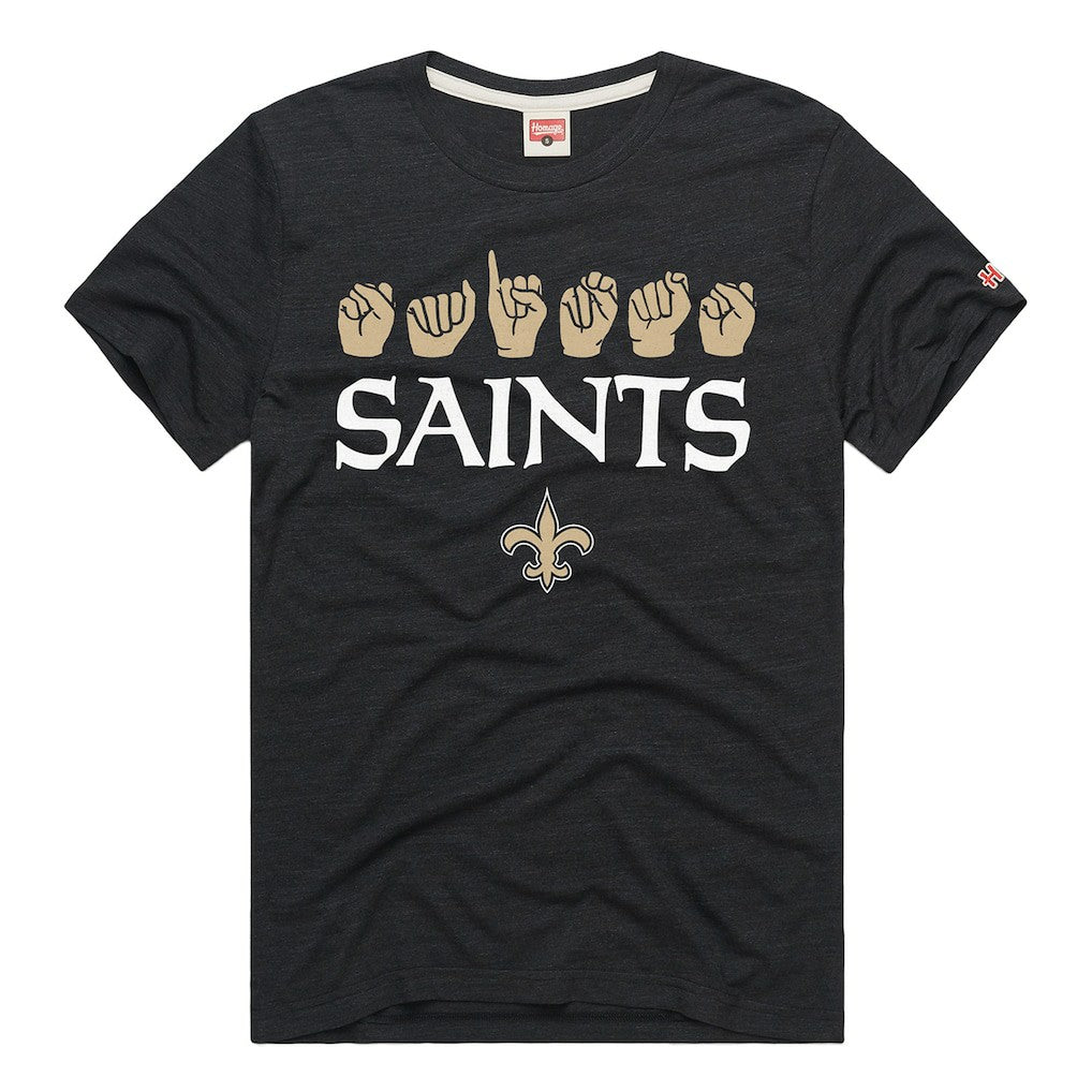 New Orleans Saints Homage Unisex NFL ASL Collection by Love Sign Tri-Blend T-Shirt - Black sale