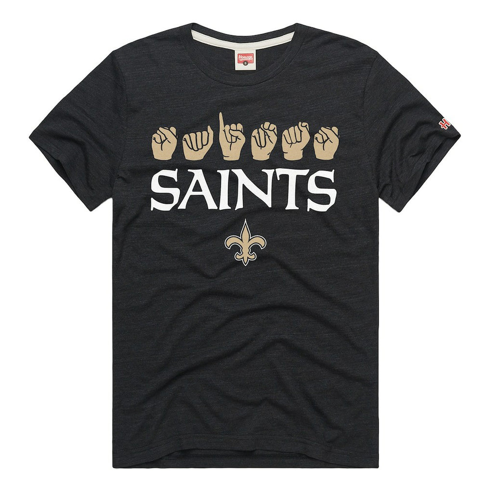 New Orleans Saints Homage Unisex NFL ASL Collection by Love Sign Tri-Blend T-Shirt - Black sale