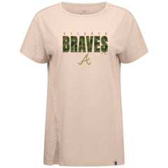 Atlanta Braves Levelwear Women's Influx Protect W T-Shirt - Khaki