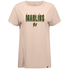 Miami Marlins Levelwear Women's Influx Protect W T-Shirt - Khaki