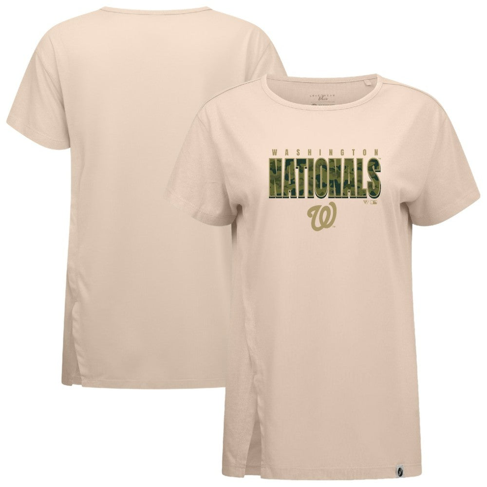 Washington Nationals Levelwear Women's Influx Protect W T-Shirt - Khaki