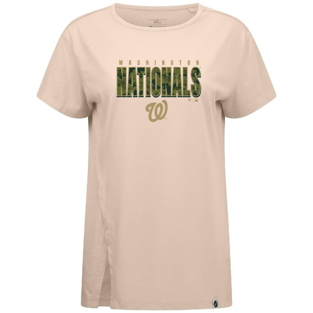Washington Nationals Levelwear Women's Influx Protect W T-Shirt - Khaki