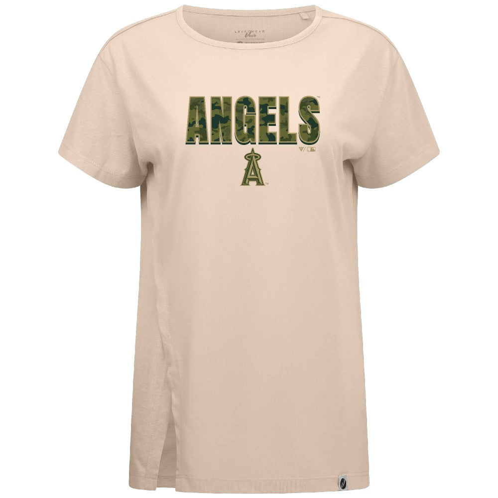Los Angeles Angels Levelwear Women's Influx Protect W T-Shirt - Khaki